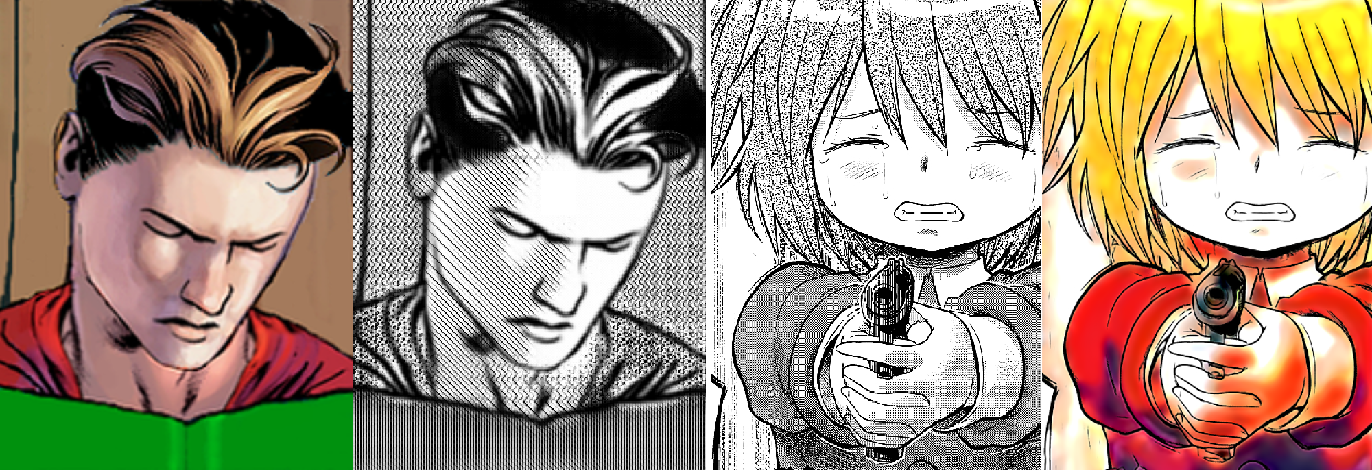 Manga Filling Style Conversion with Screentone Variational Autoencoder teaser