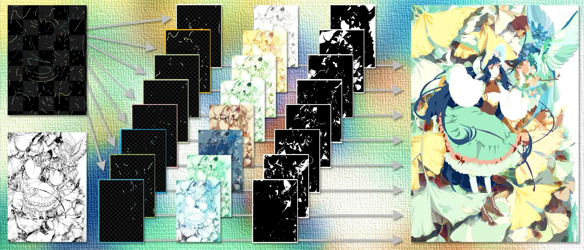 User-Guided Line Art Flat Filling With Split Filling Mechanism teaser